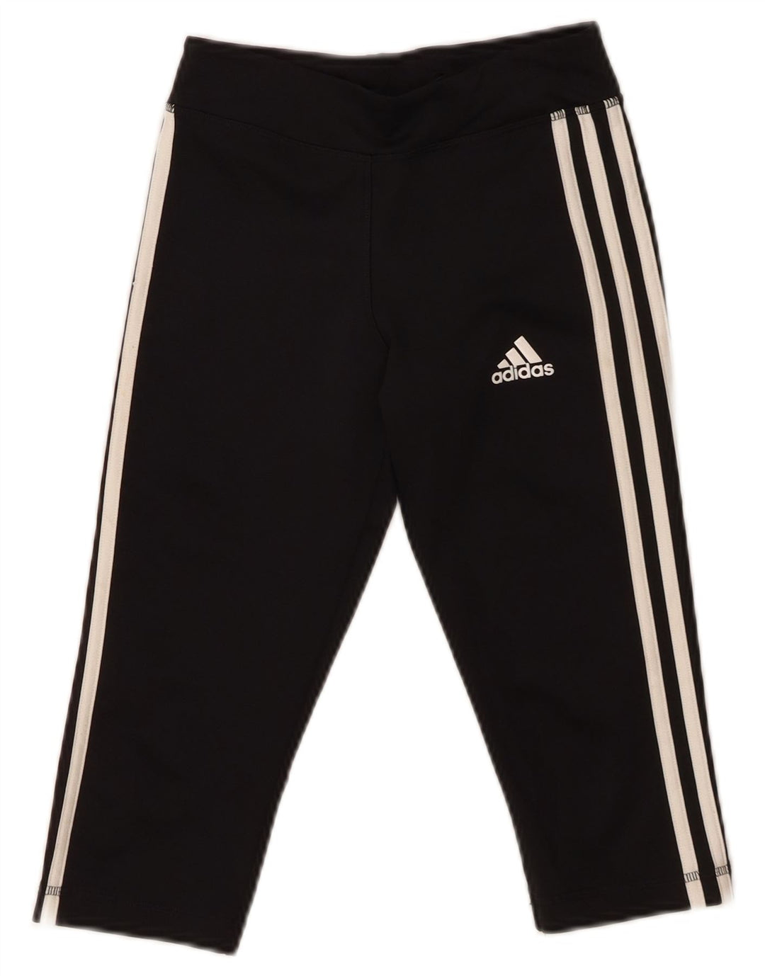 ADIDAS Girls Climalite Capri Leggings 11-12 Years  Black Polyester
