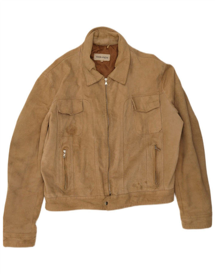 Terranova Herre Bomber Ruskindsjakke UK 40 Large Beige