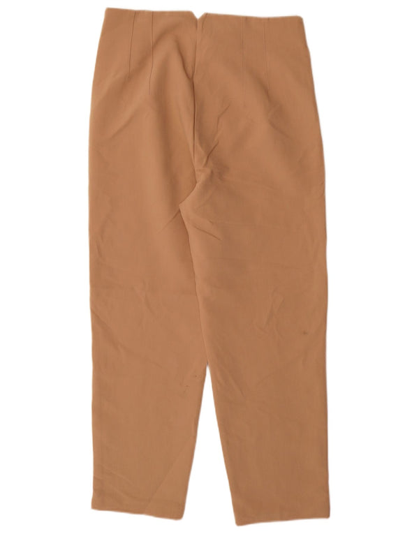 Zara kvinders højtaljede koniske jakkesætsbukser Large W30 L27 Beige Polyester