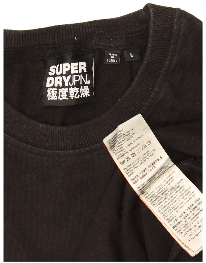Superdry T-shirt top til mænd, stor sort polyester