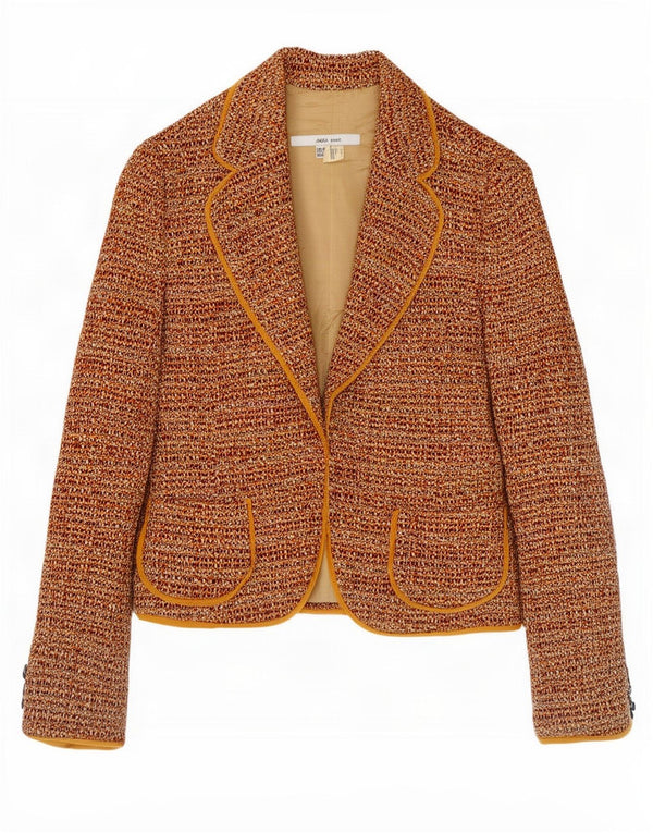 Zara Dame Blazer Jacket EU 38 Small Brown Flecked Acryl