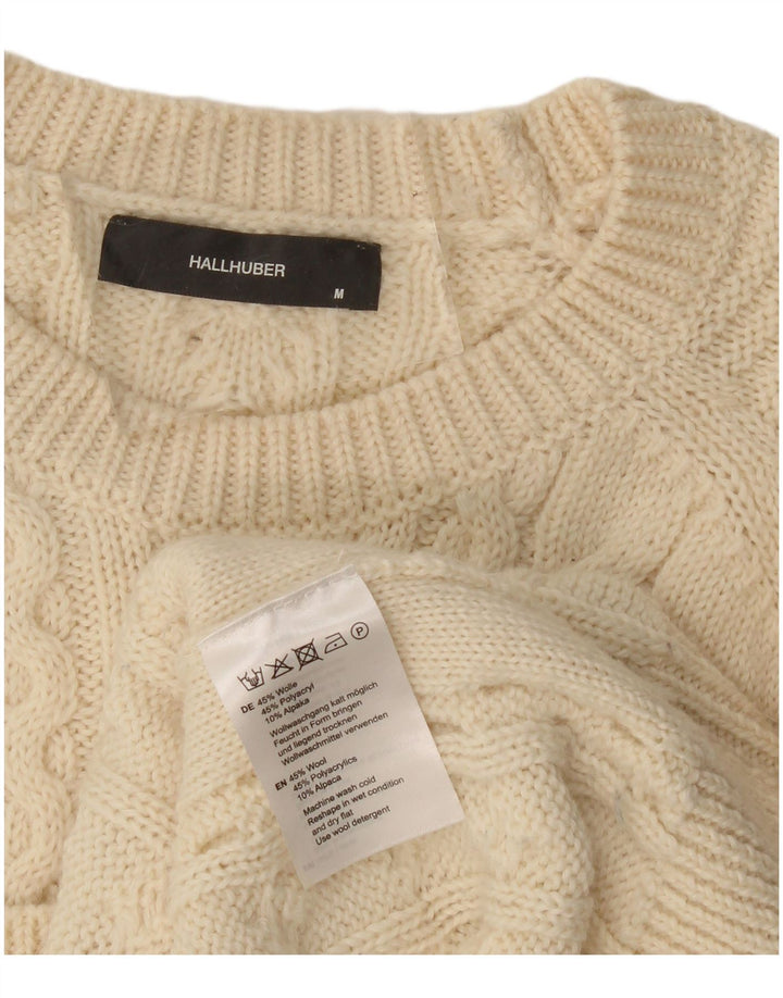 HALLHUBER Dame sweater med rund hals DK 14 Medium Beige Uld