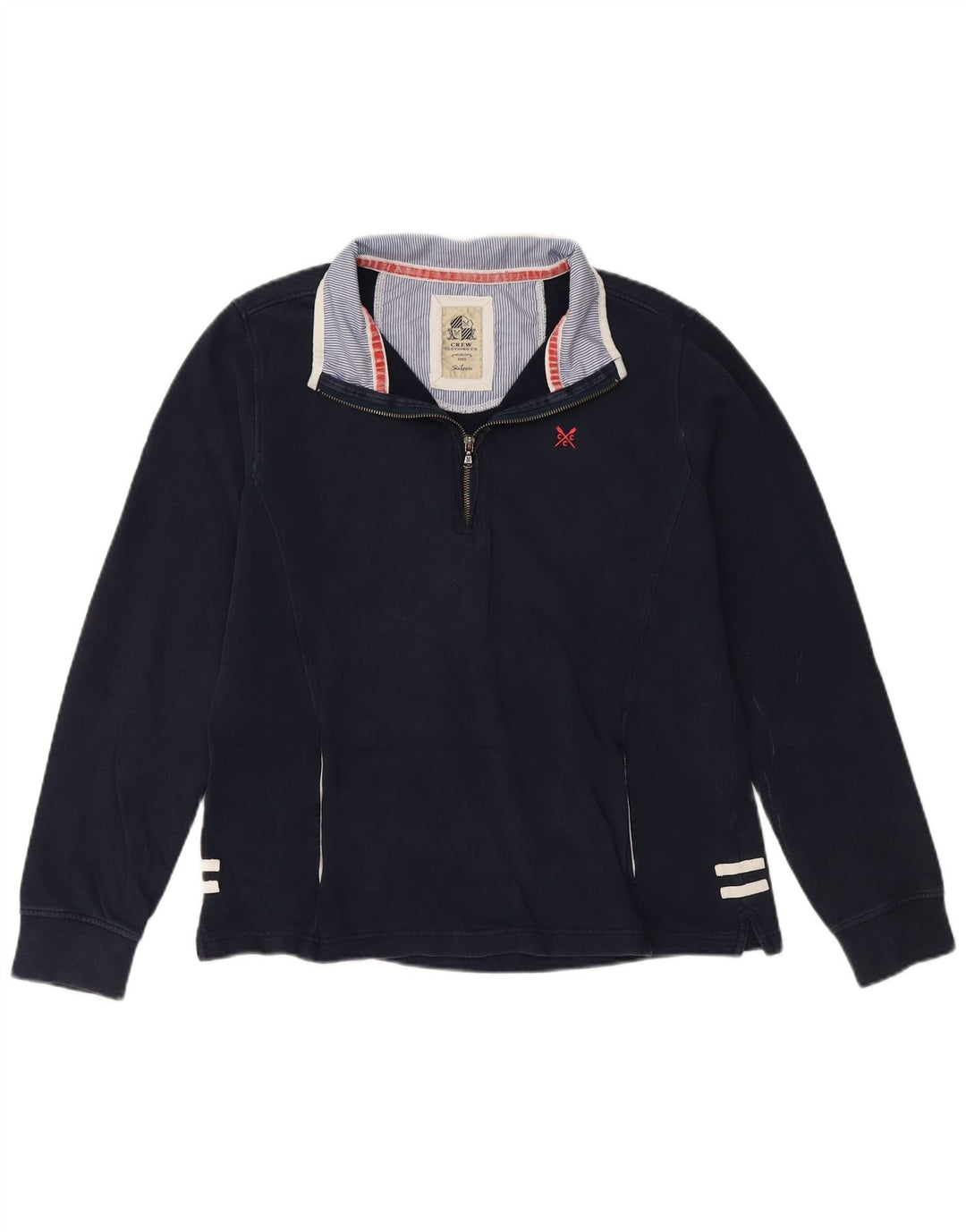 CREW CLOTHING Dame Sweatshirt med lynlås-hals DK 16 Stor marineblå