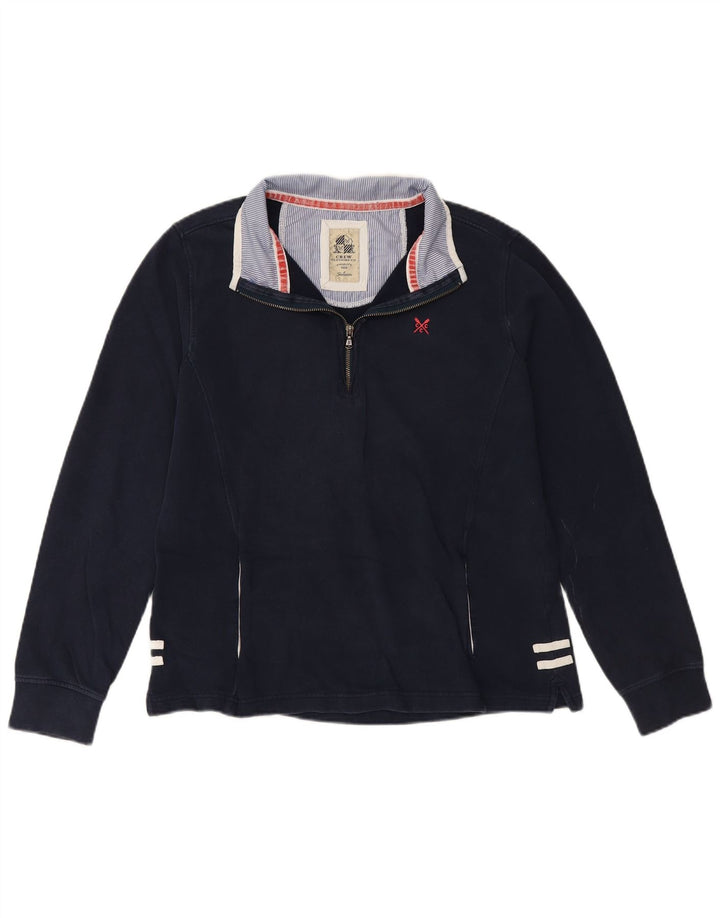 CREW CLOTHING Dame Sweatshirt med lynlås-hals DK 16 Stor marineblå