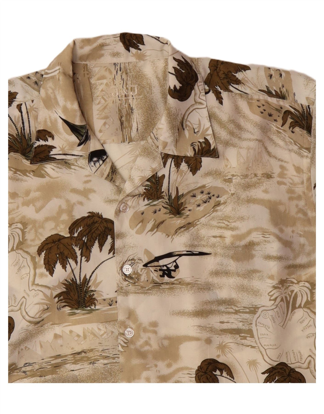 JACK & JONES Kortærmet Herreskjorte Stor Beige Hawaiian