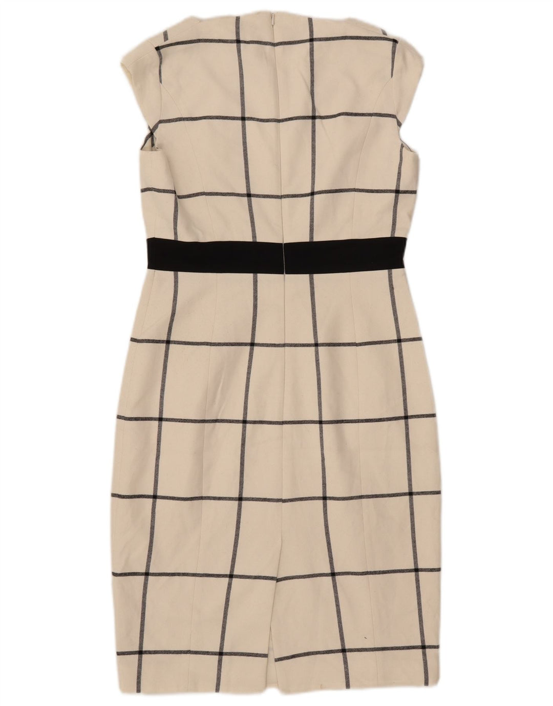 Karen Millen Womens Sheath Dress UK 10 Small Off White Ternet polyester