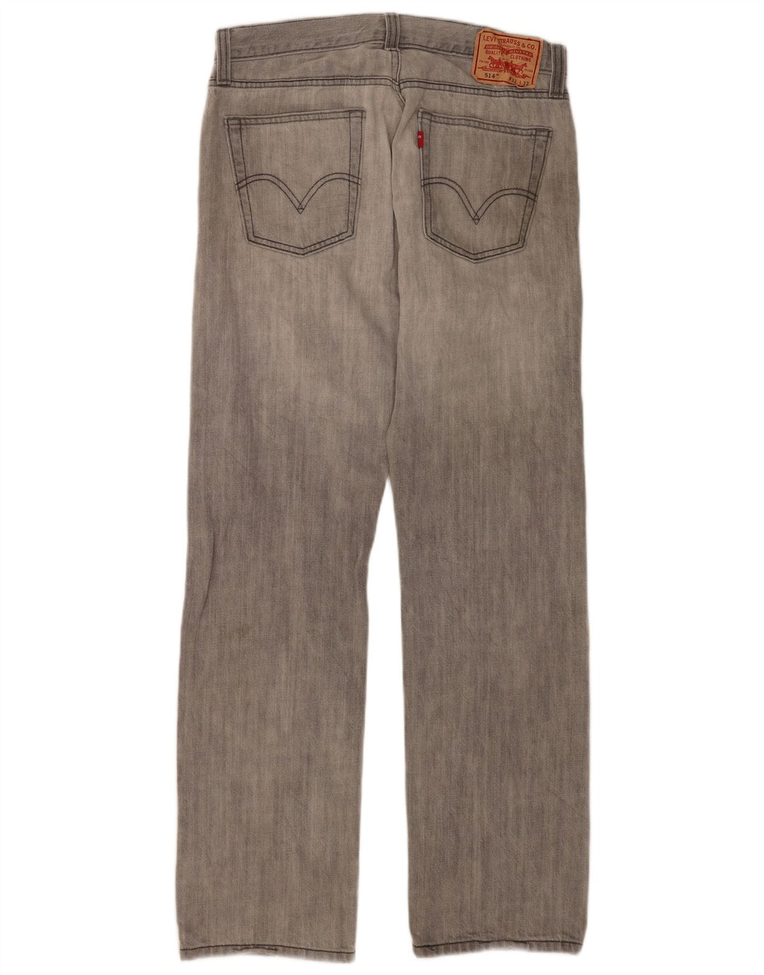 Levi's Herre 514 Slim Straight Jeans W32 L32 Grå Bomuld