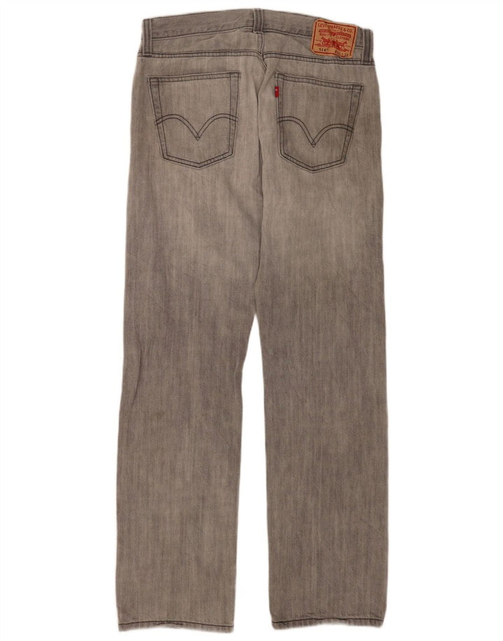 Levi's Herre 514 Slim Straight Jeans W32 L32 Grå Bomuld