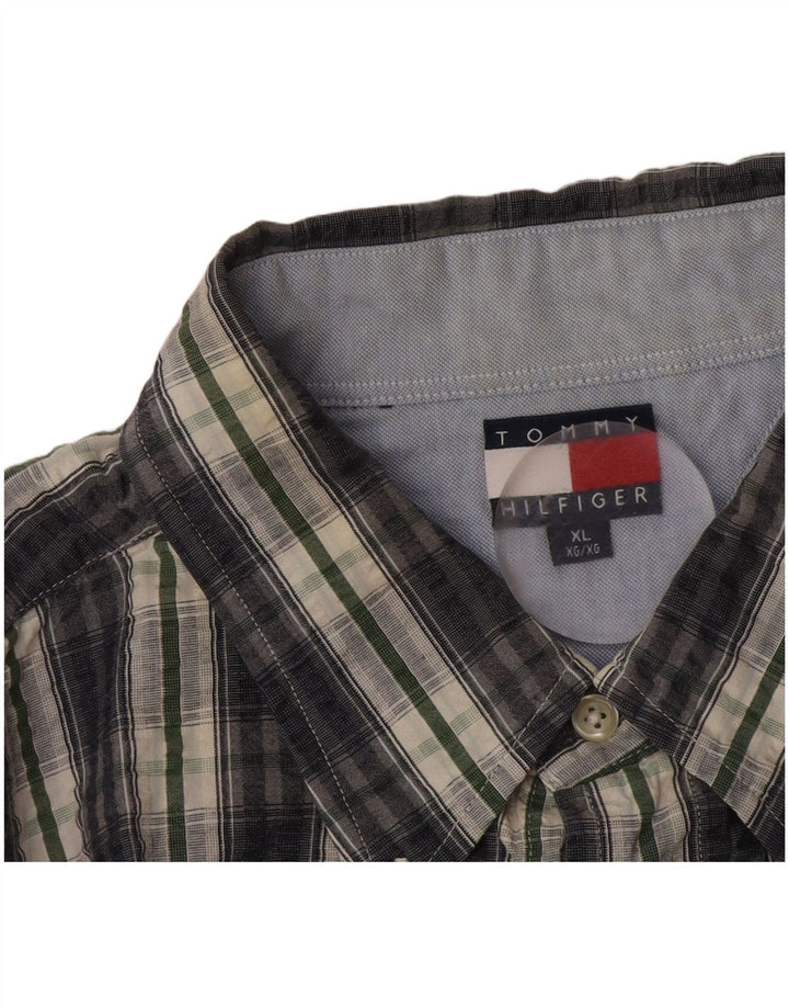 Tommy Hilfiger Kortærmet Herreskjorte XL Grå Ternet