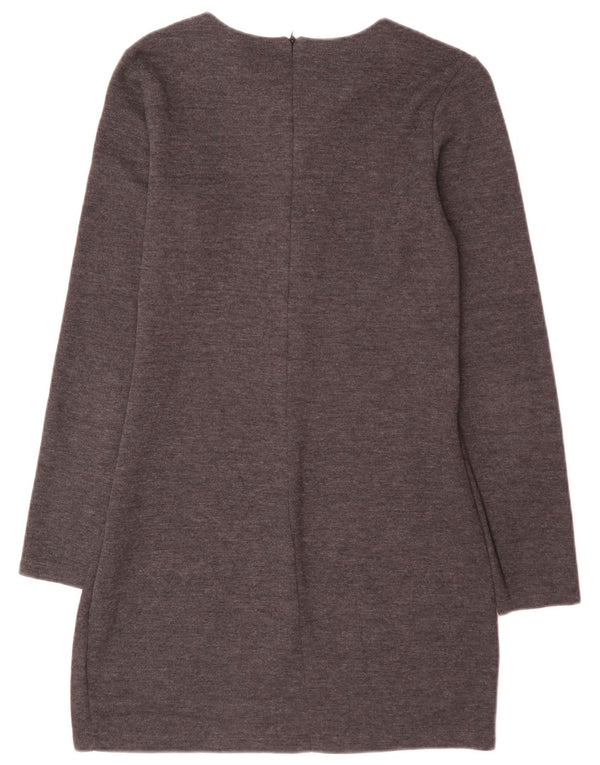 Zara Dame Mini Jumper Kjole UK 14 Stor Grå