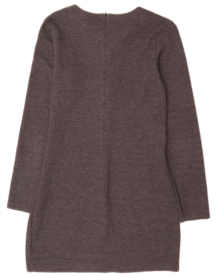 Zara Dame Mini Jumper Kjole UK 14 Stor Grå