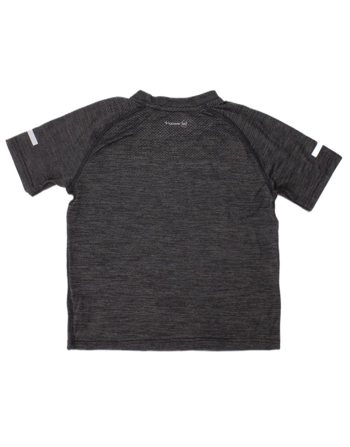 RUSSELL ATHLETIC Boys Dri-Power T-Shirt Top 7-8 Years Medium Grey Flecked