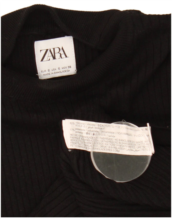 Zara Herre Turtle Neck Jumper Sweater Small Black Viscose