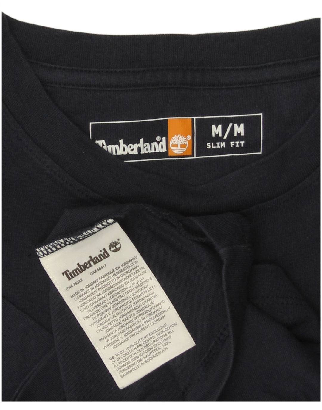 TIMBERLAND Herre Slim Fit T-Shirt Top Medium Marineblå Bomuld