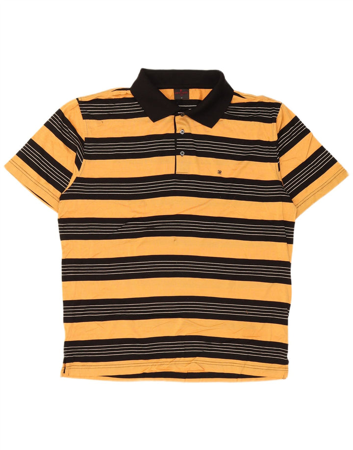 Pierre Cardin herre poloshirt Medium gul stribet bomuld