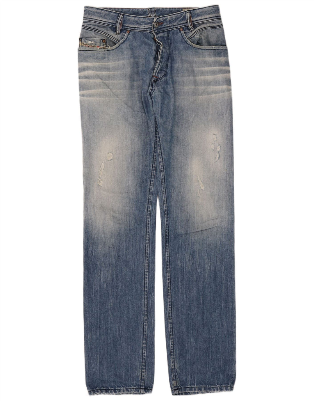 Diesel Herre Iakop Distressed Slim Jeans W33 L34 Blå Bomuld