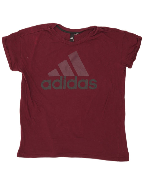 Adidas Herre Grafisk T-Shirt Top Stor Burgundy