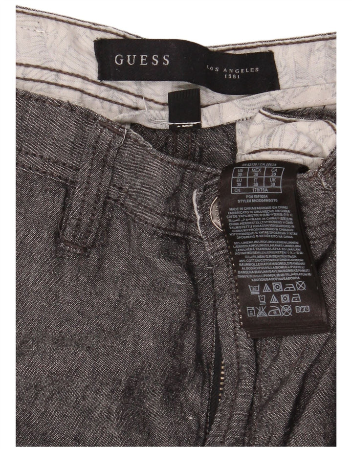 Guess Herre Cargo Shorts W30 Medium Grey Linen
