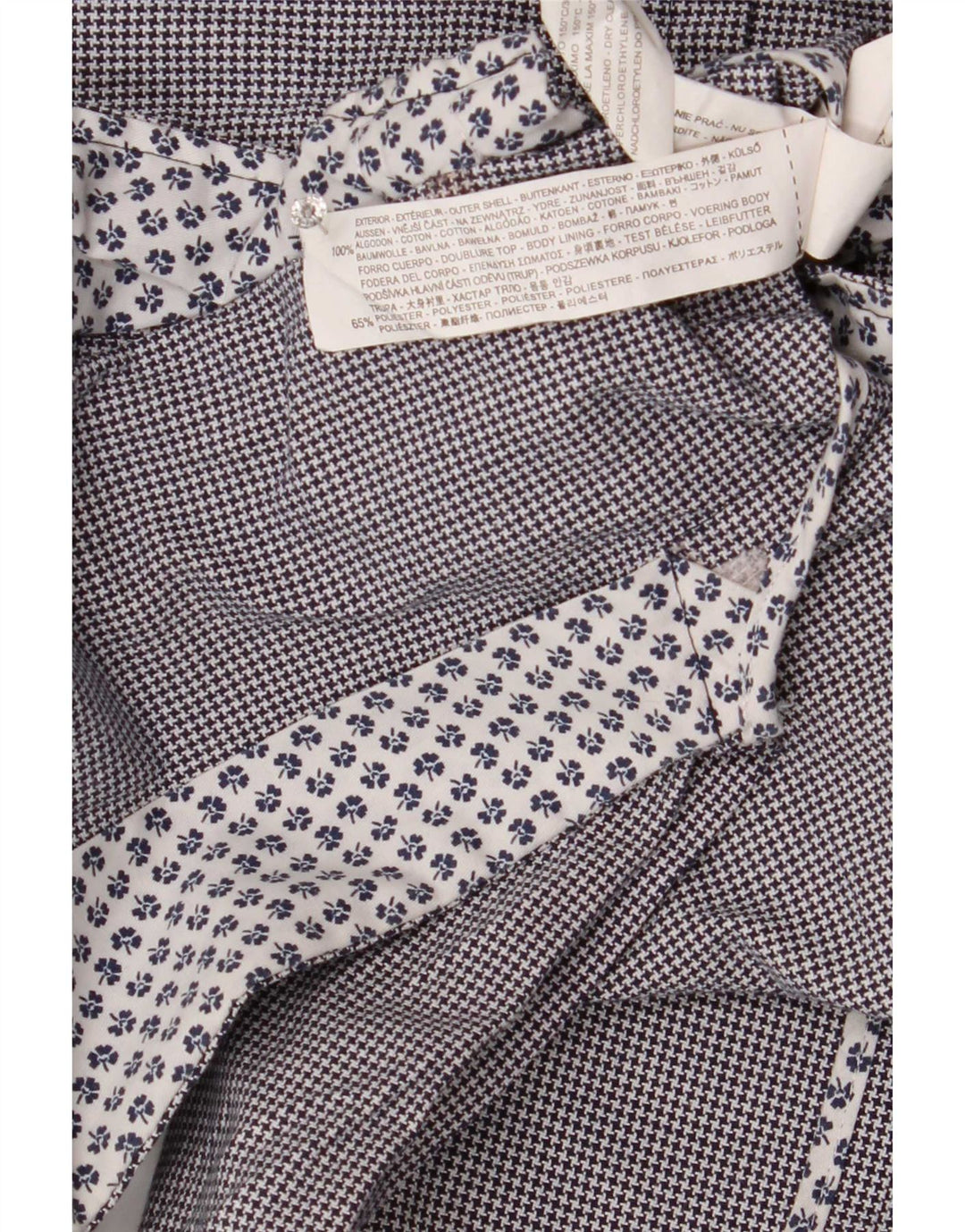 Zara Herre 2-knaps blazerjakke UK 40 Large Grå Houndstooth Bomuld