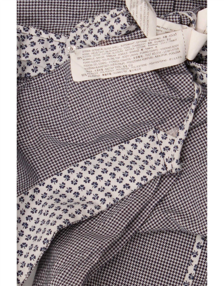 Zara Herre 2-knaps blazerjakke UK 40 Large Grå Houndstooth Bomuld