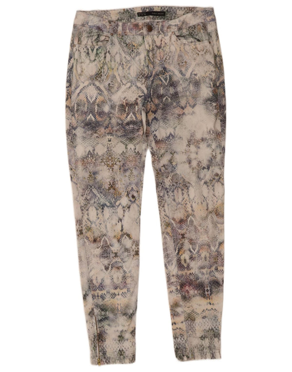 Zara Dame Slim Chino Bukser Medium W28 L27 Flerfarvet dyreprint