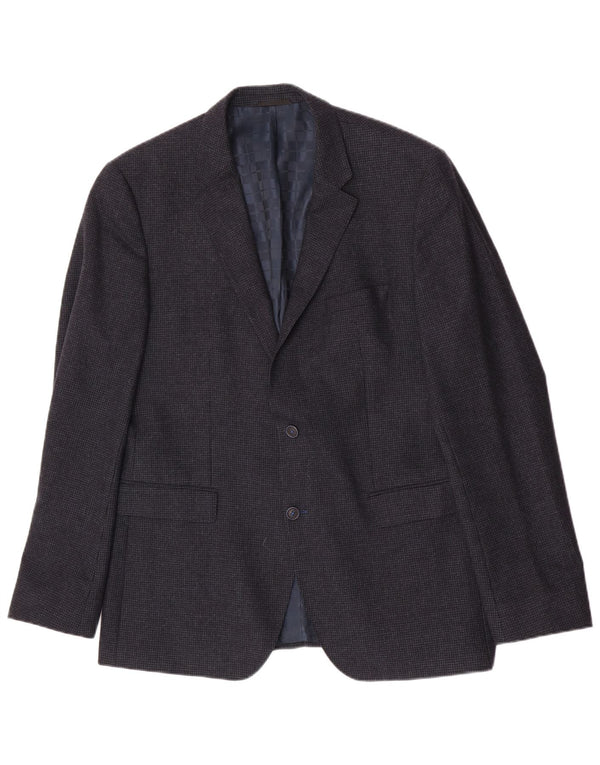 Hugo Boss Herre 2-knaps blazerjakke UK 42 XL Marineblå Houndstooth