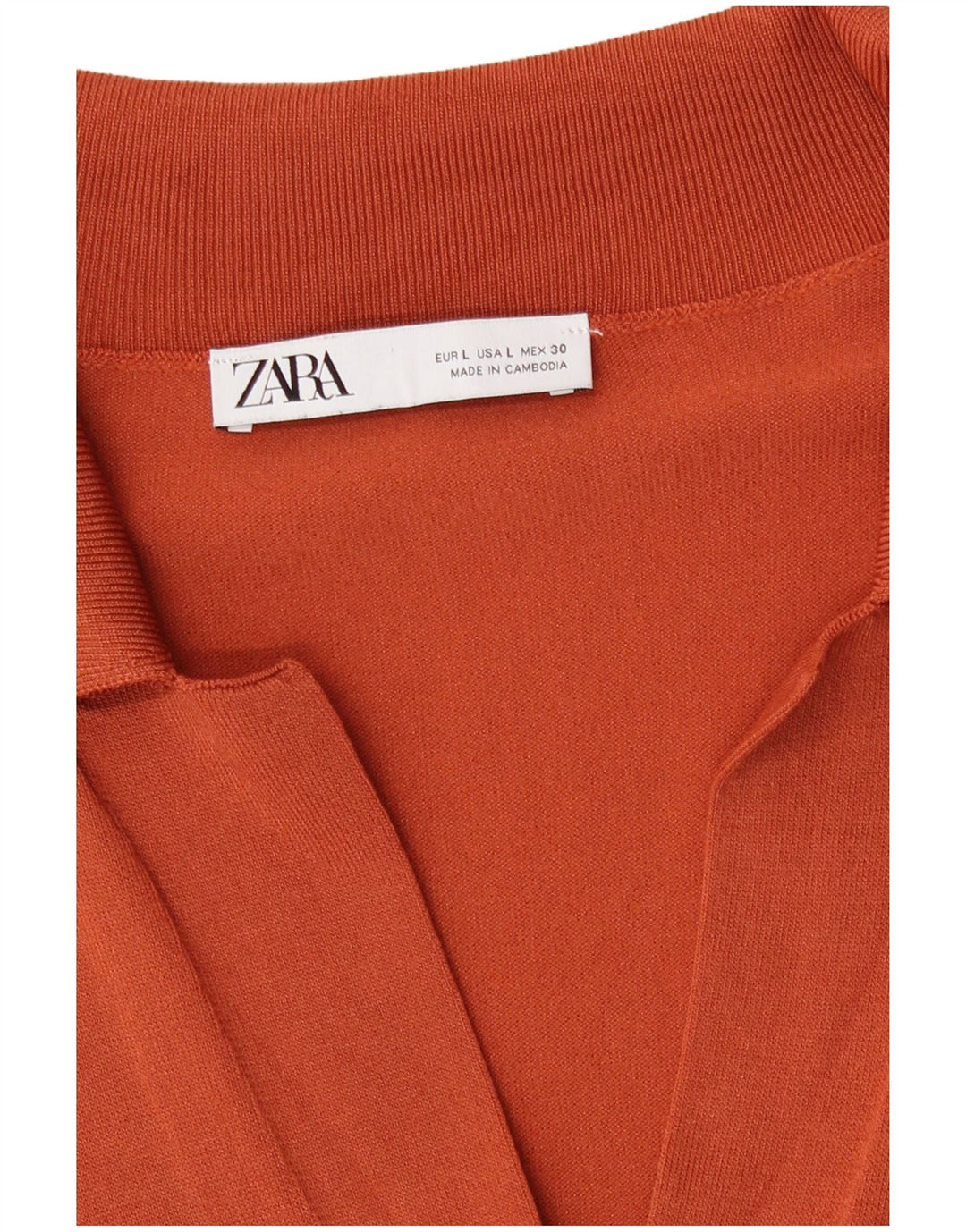 Zara Womens Longline Cardigan Sweater UK 14 Large Orange