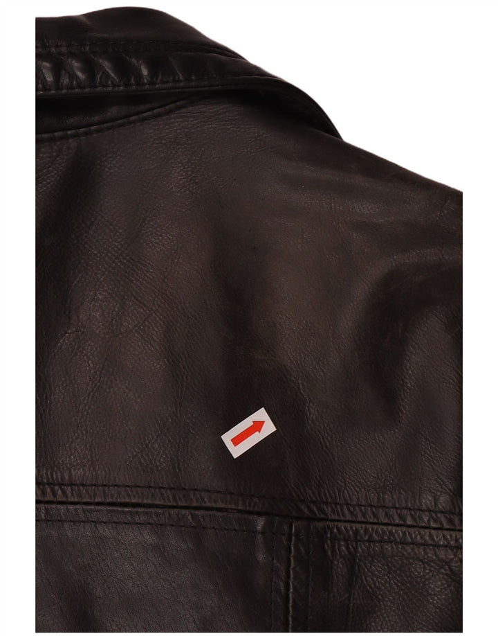 DAKOTA Dame Læderjakke UK 16 Stor Sort Læder Classic