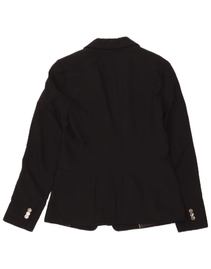 Zara Dame 1 Knap Blazer Jakke EU 36 XS Sort Polyester