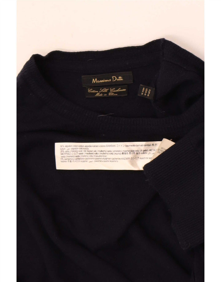 Massimo Dutti Herre Crew Neck sweater Medium Navyblå Bomuld