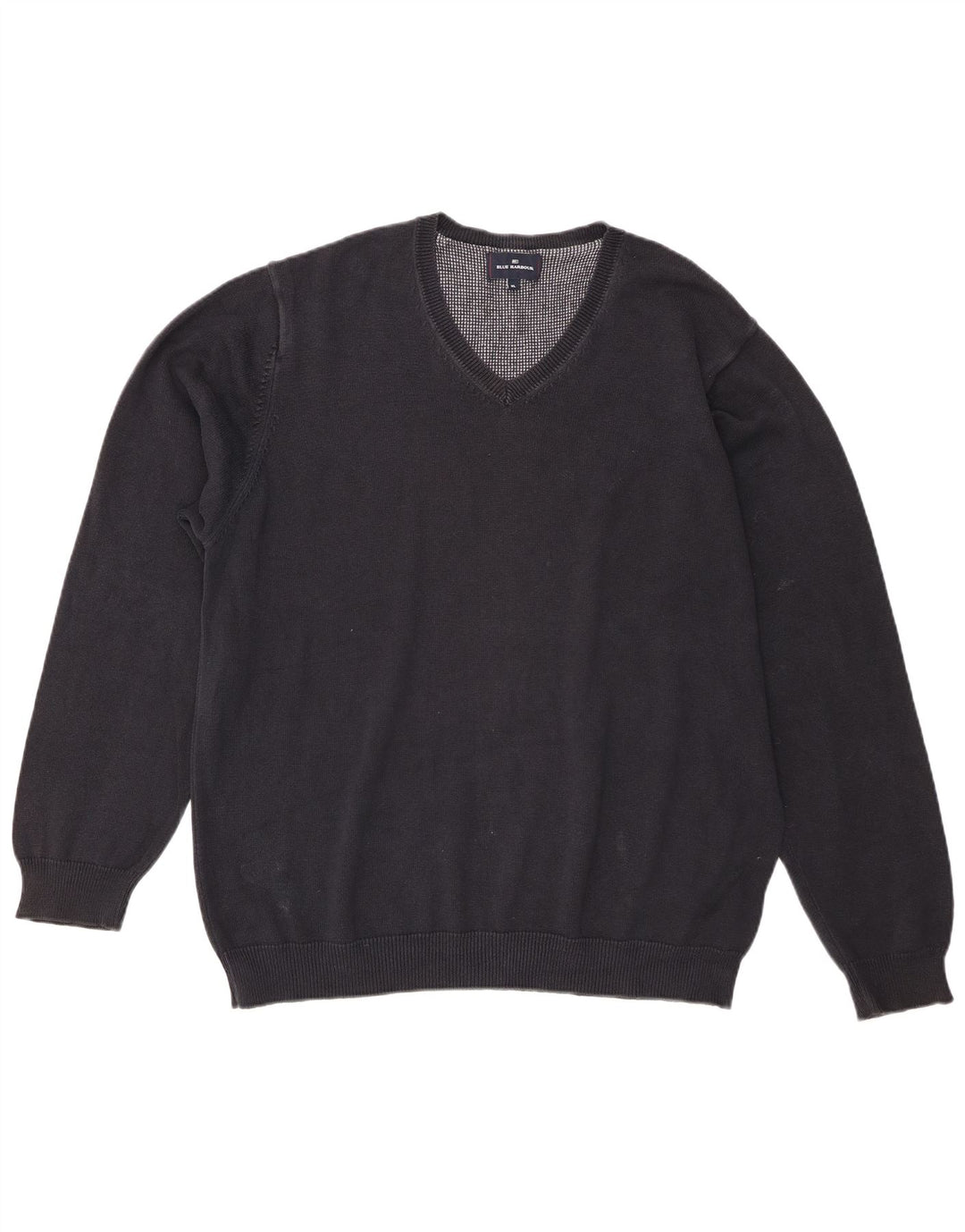 Marks & Spencer Herre Blue Harbor V-hals sweater XL sort bomuld