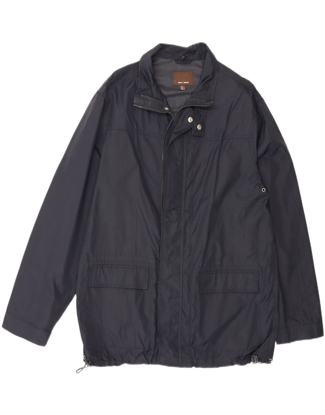 Zara Herre Utility Jacket UK 40 Large Navy Blue Nylon