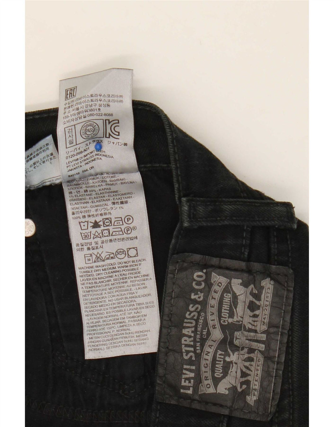 Levi's herre cropped jeans W36 L25 sort bomuld