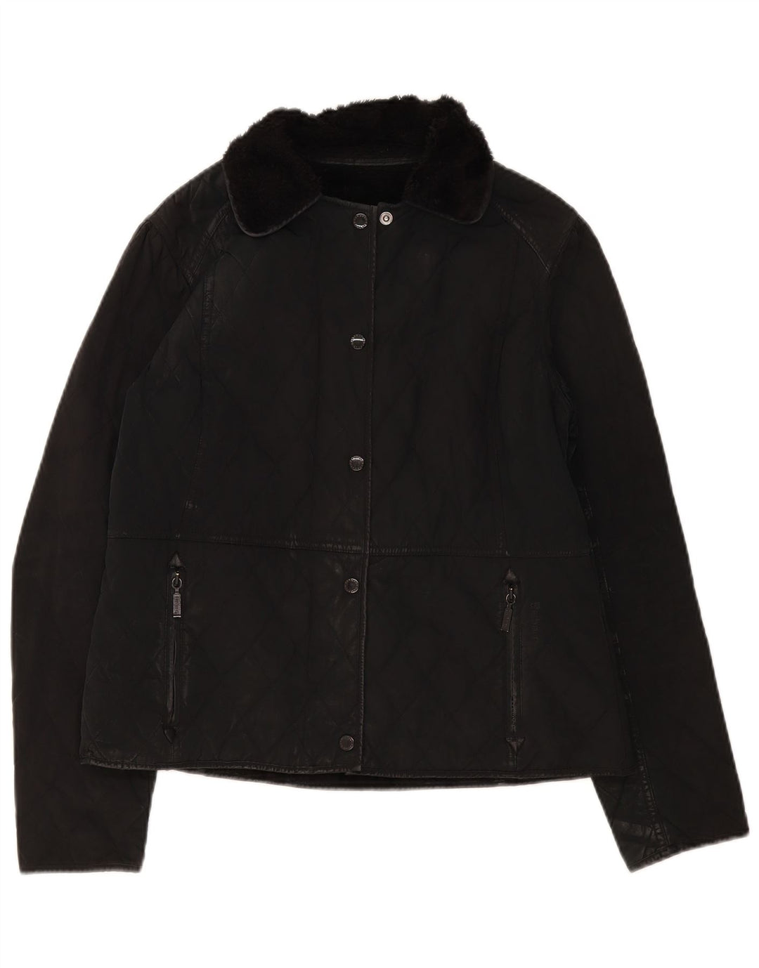 Barbour Quiltet jakke til kvinder UK 16 Stor sort polyamid