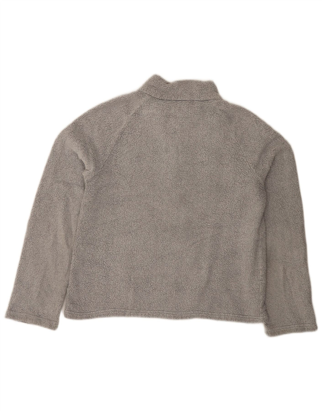 Fedt ansigt kvinders lynlås hals Fleece Jumper UK 14 Stor grå polyester