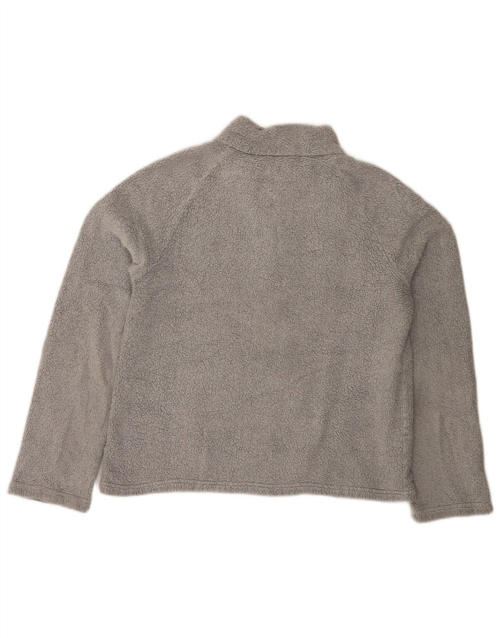 Fedt ansigt kvinders lynlås hals Fleece Jumper UK 14 Stor grå polyester