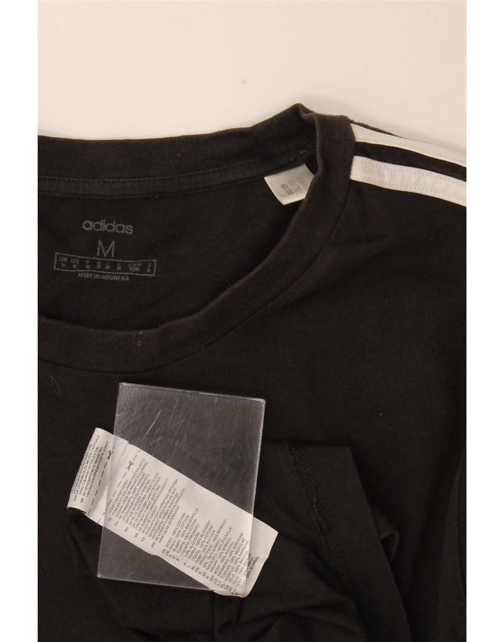 Adidas Herre T-Shirt Top Medium Sort Bomuld