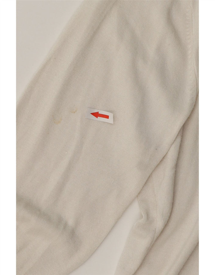 Zara Dame Cardigan Sweater UK 16 Large White Rayon