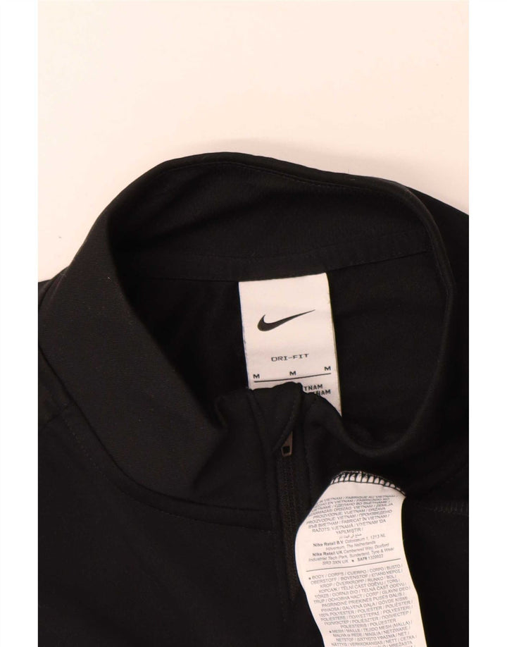 Nike Herre Dri Fit Pullover med lynlås-hals Træningsdragt Top Medium Sort Polyester
