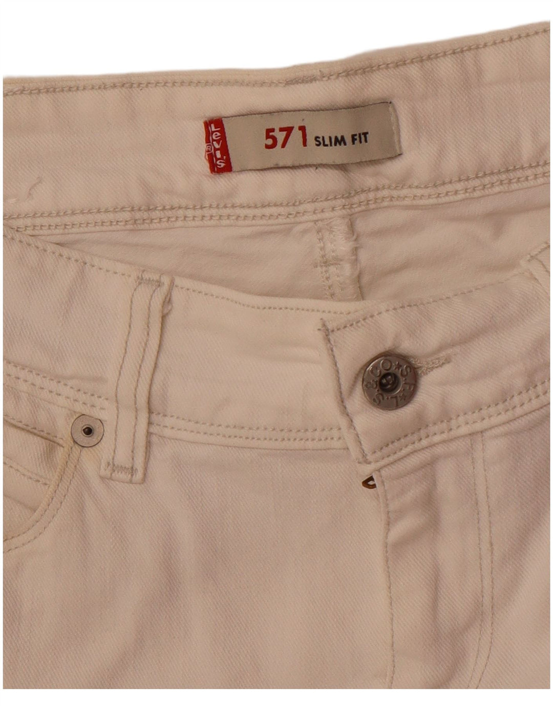Levi's Herre 571 Slim Jeans W30 L33 Off White
