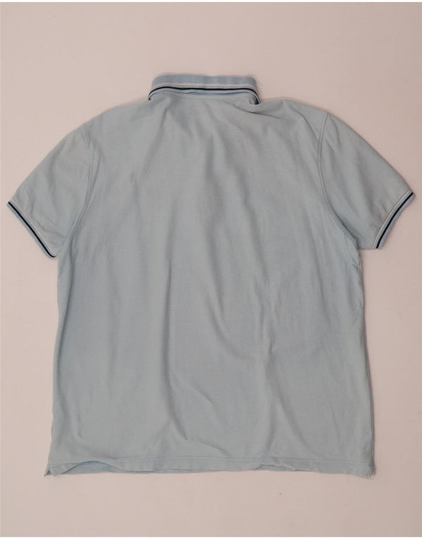 Lotto herre poloshirt XL blå stribet bomuld