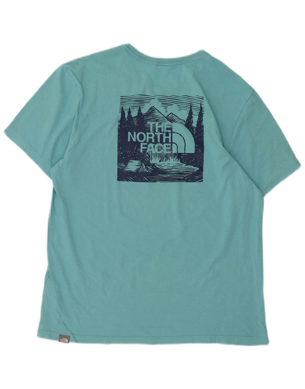 The North Face Herre grafisk T-shirt Top Stor turkis bomuld