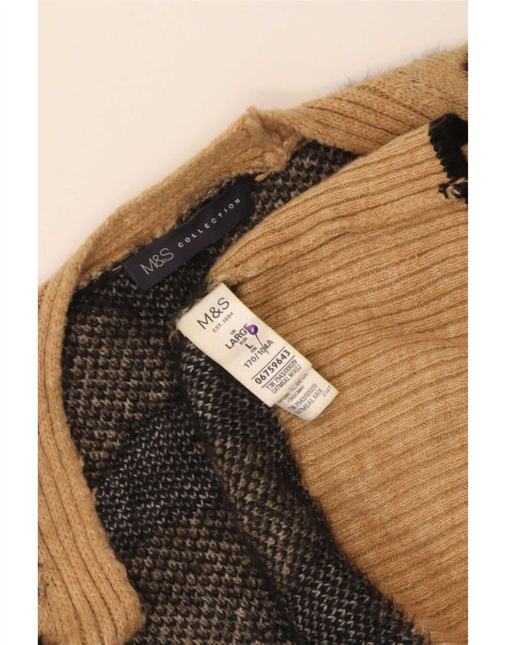 Marks & Spencer Dame Oversized Cardigan Sweater UK 16 Large Beige