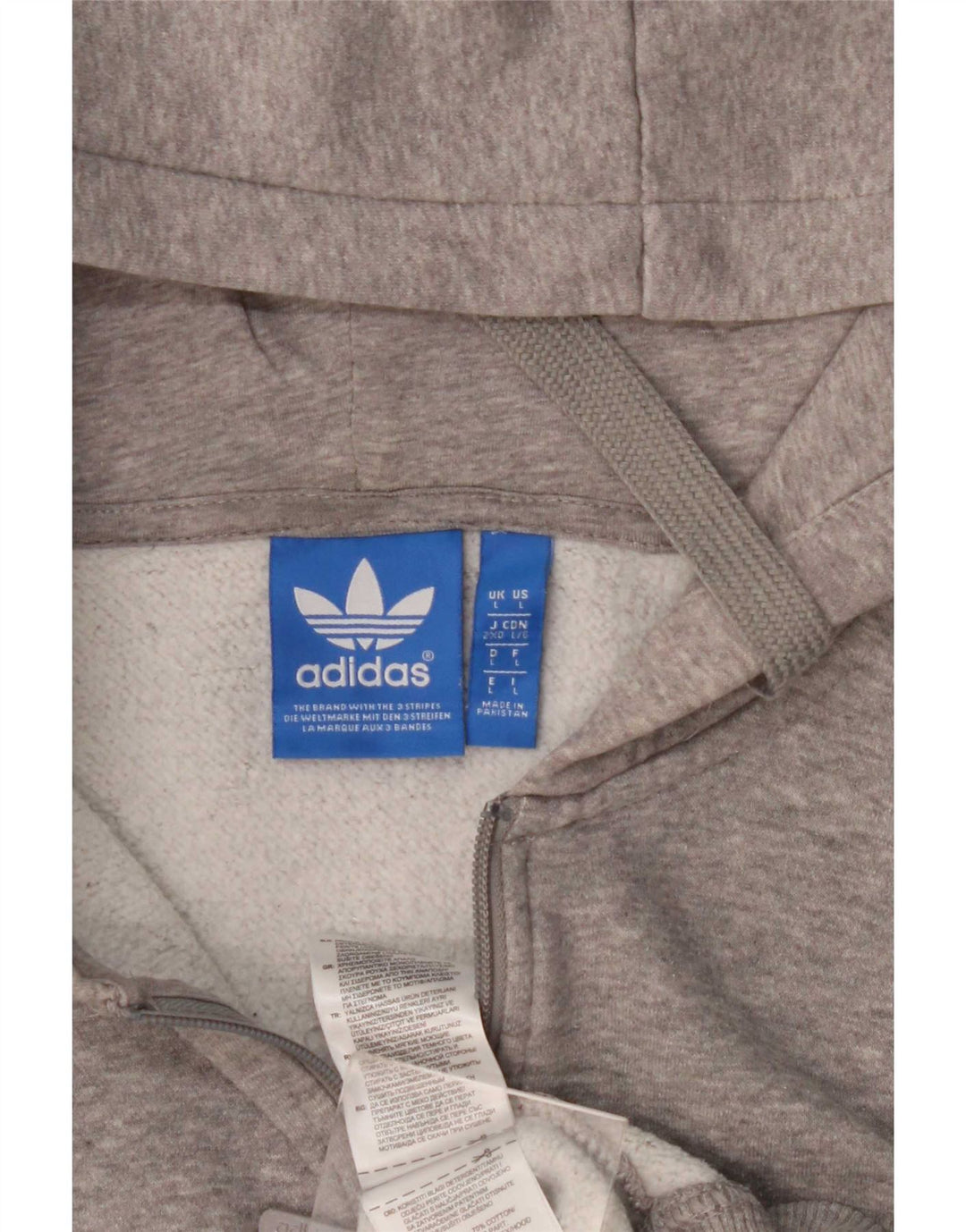 Adidas Hættetrøje med lynlås til mænd Stor Grå Bomuld