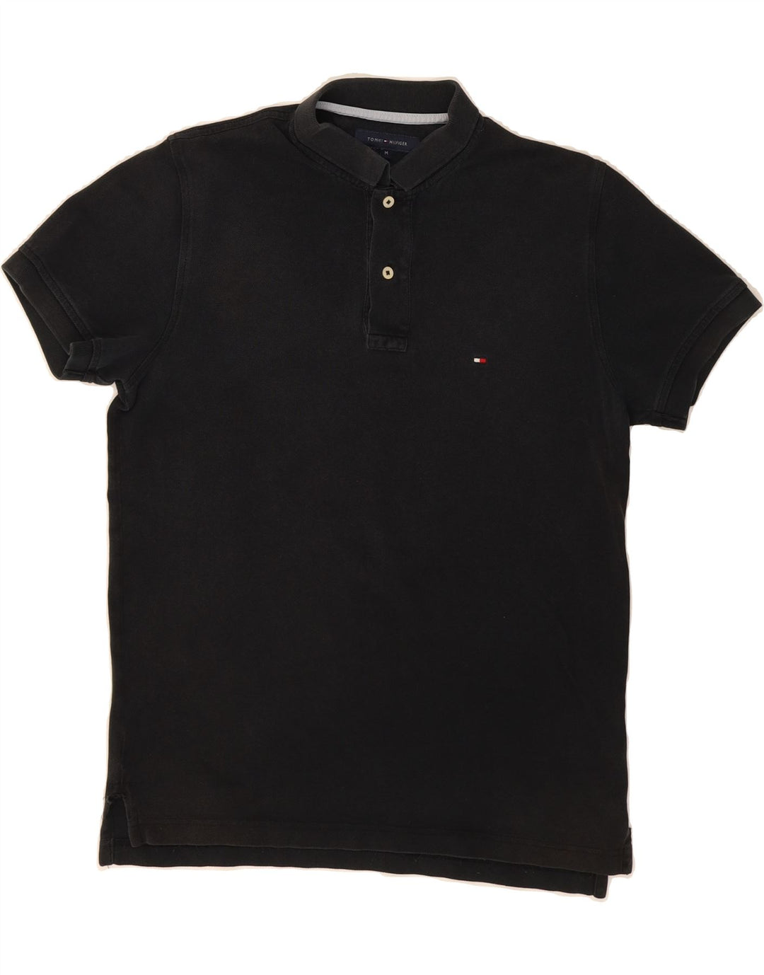 TOMMY HILFIGER Mens Regular Fit Polo Shirt Medium Black Cotton Vintage Tommy Hilfiger and Second-Hand Tommy Hilfiger from Messina Hembry 