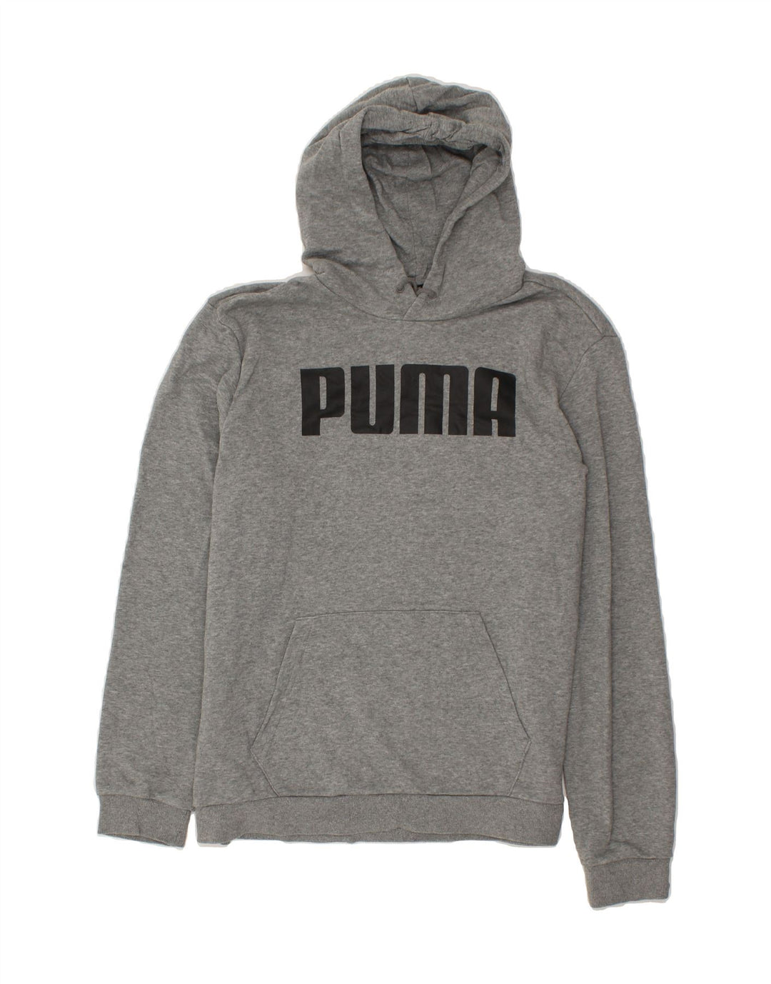 PUMA Mens Graphic Hoodie Jumper Large Grey Polyester Vintage Puma and Second-Hand Puma from Messina Hembry 