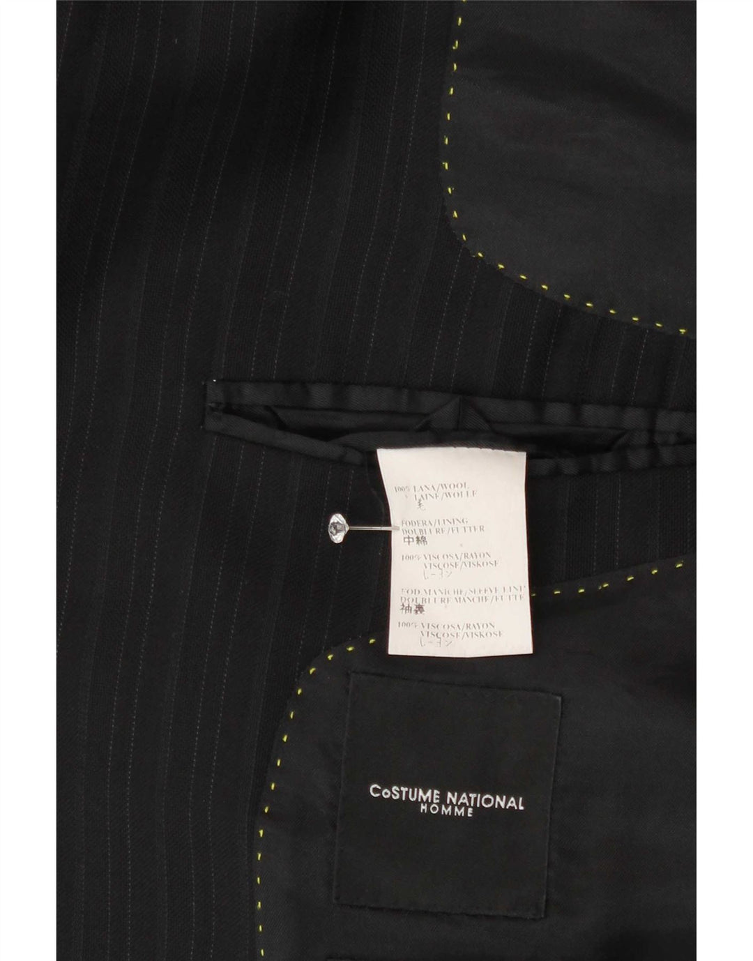 Costume National Herre 2 Button Blazer Jacket IT 48 Medium Sort Stribet