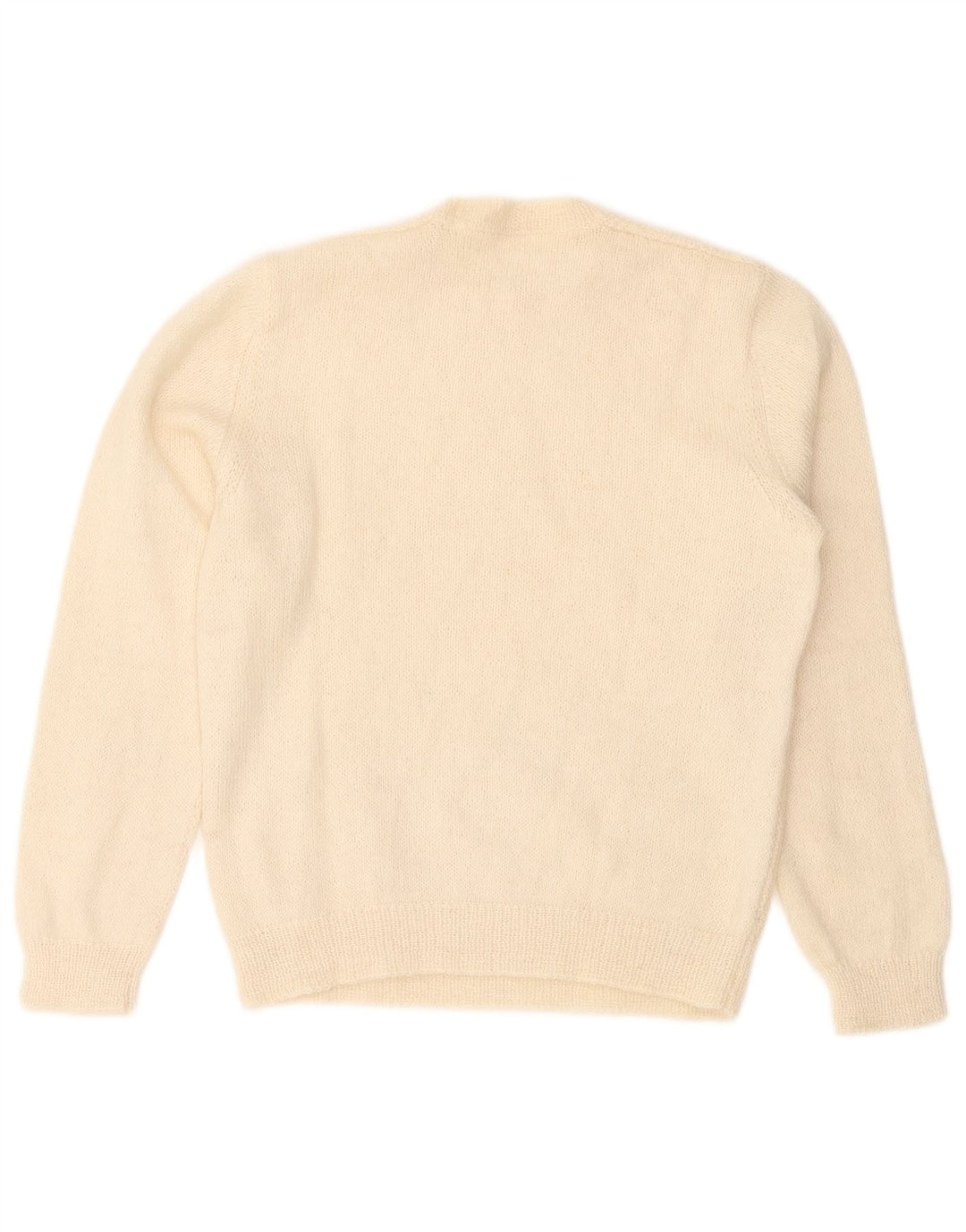 Vintage dame sweater med rund hals DK 14 Medium Off White