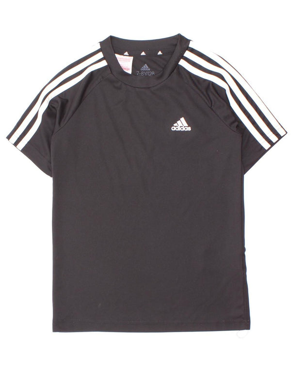 Adidas Boys Aeroready T-Shirt Top 7-8 år Sort Polyester