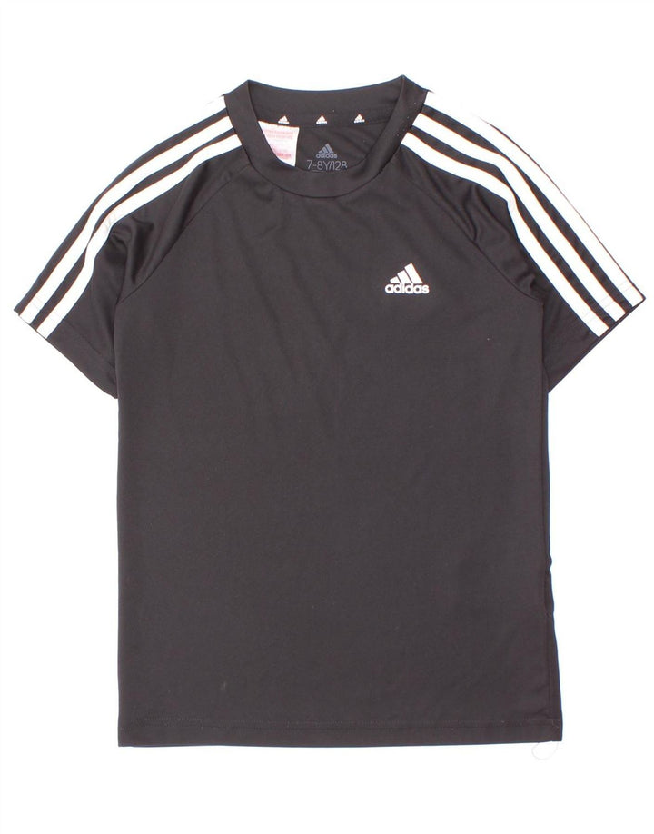 Adidas Boys Aeroready T-Shirt Top 7-8 år Sort Polyester